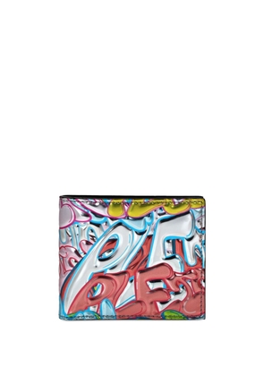 Philipp Plein graffiti-print leather wallet - Red