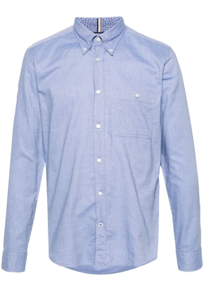 BOSS button-down collar cotton shirt - Blue