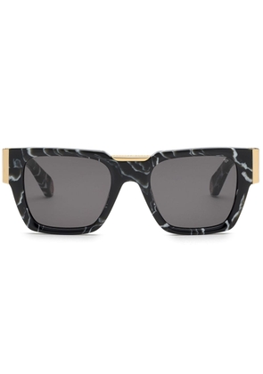 Philipp Plein marble-pattern square sunglasses - Black