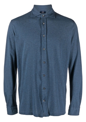 Barba long-sleeve cotton shirt - Blue