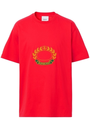 Burberry Oak Leaf-embroidery cotton T-shirt - Red