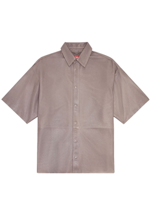 Diesel S-EMIN-LTH leather shirt - Neutrals