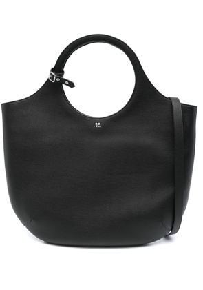 Courrèges large Holy leather tote bag - Black