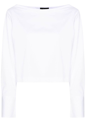 Theory boat-neck poplin blouse - White