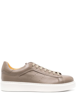 Doucal's flatform leather sneakers - Brown