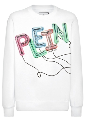 Philipp Plein balloon logo-print cotton sweatshirt - White