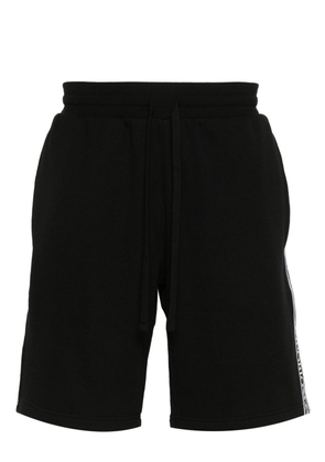 Emporio Armani logo-tape jersey shorts - Black