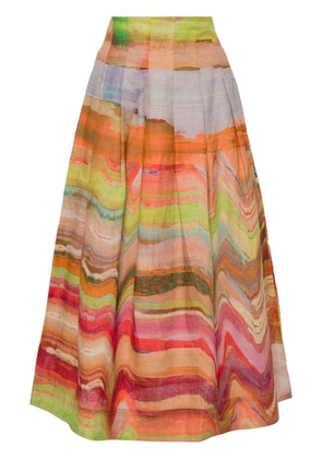 Ulla Johnson Alessandra abstract-print skirt - Orange