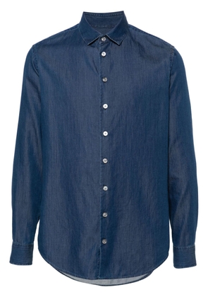 Giorgio Armani long-sleeve cotton denim shirt - Blue