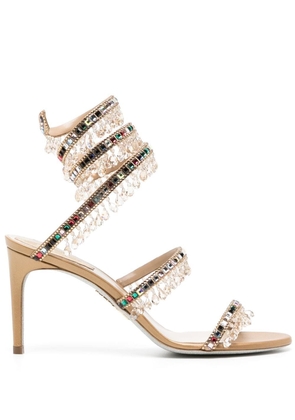 René Caovilla crystal beaded embellished sandals - Yellow
