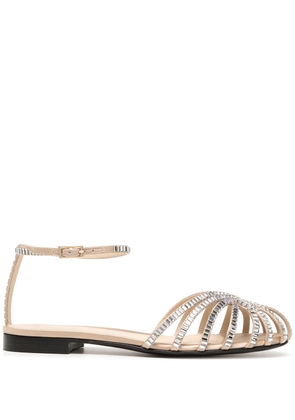 Alevì Rebecca crystal-embellished sandals - Neutrals