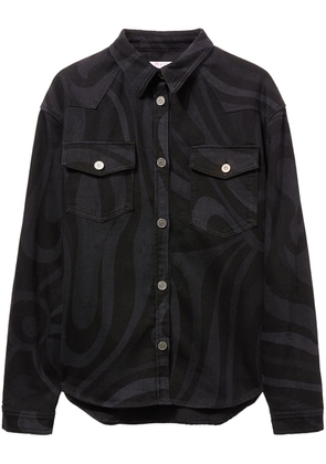 PUCCI Marmo-print denim shirt - Black