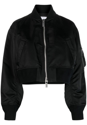 sacai cropped bomber jacket - Black
