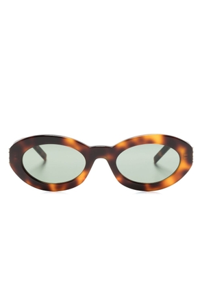 Saint Laurent Eyewear Monogram Hinge oval-frame sunglasses - Brown