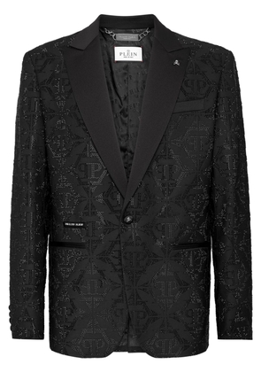 Philipp Plein Hexagon crystal-embellished blazer - Black