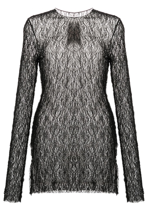 Uma Wang side-slit open-knit top - Black