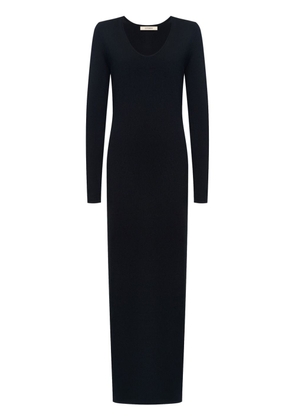 12 STOREEZ long-sleeve fine-knit maxi dress - Black