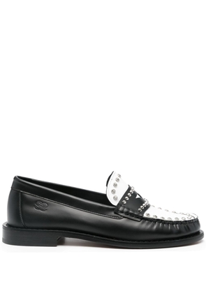 SANDRO two-tone leather loafers - Black