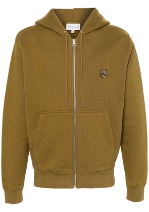 Maison Kitsuné Fox-patch zip-up hoodie - Green