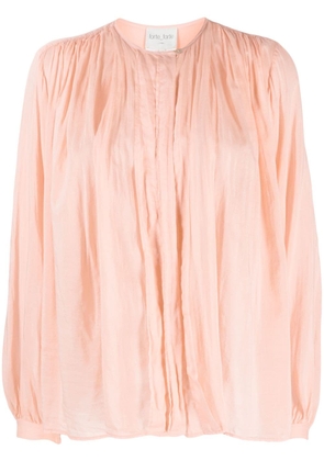 Forte Forte gathered cotton-blend blouse - Pink