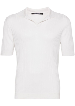 Tagliatore Pavel silk polo shirt - White