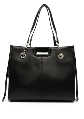 Maje fringed leather tote bag - Black
