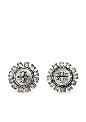 Tory Burch Double-T crystal earrings - Silver