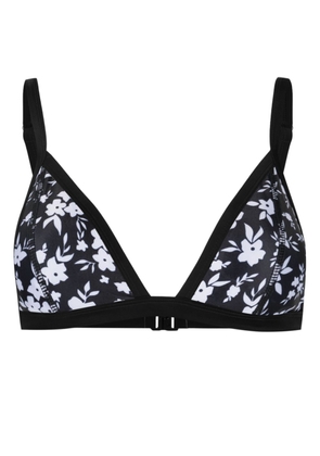 Duskii floral-print triangle bikini top - Black