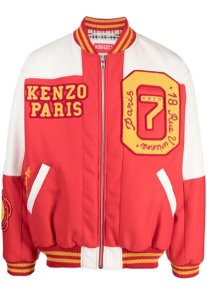 Kenzo Tiger Academy logo-patch bomber jacket - Red