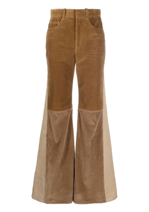 Chloé corduroy panelled flared trousers - Brown