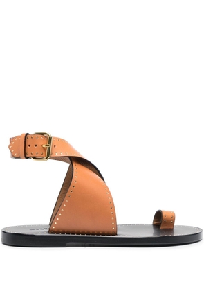 ISABEL MARANT cross-strap studded sandals - Neutrals