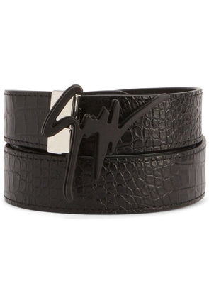 Giuseppe Zanotti Giuseppe crocodile-effect leather belt - Black