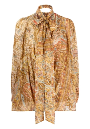 ZIMMERMANN Sensory paisley-print billow-sleeve blouse - Gold