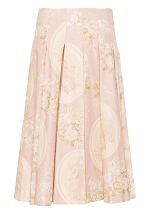 Semicouture floral-print cotton pleated skirt - Pink