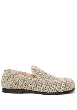 JW Anderson low-heel crochet-knit loafers - Neutrals