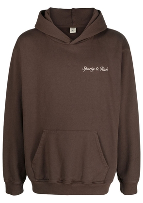 Sporty & Rich Syracuse logo-print hoodie - Brown