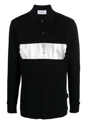Philipp Plein logo-print polo shirt - Black