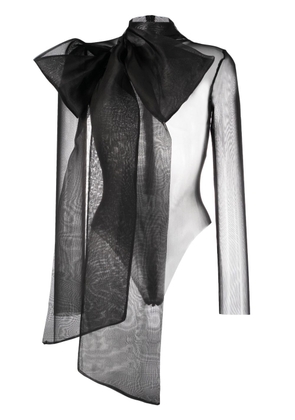 Atu Body Couture semi-sheer bow-detail bodysuit - Black