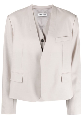 Low Classic V-neck wool vest and blazer set - Grey