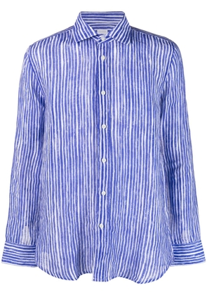 120% Lino stripe-print linen shirt - Blue