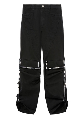PUCCI patterned-trim cotton cargo trousers - Black
