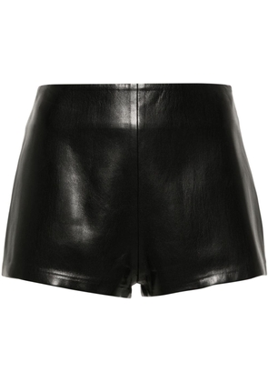 THE ANDAMANE faux-leather mini shorts - Black