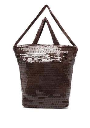 P.A.R.O.S.H. Giorgi sequin-embellished tote bag - Brown
