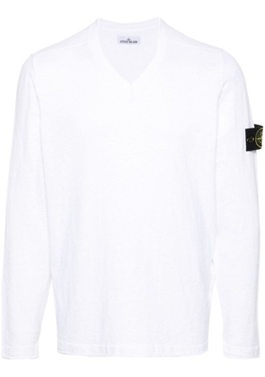 Stone Island Compass-badge knitted jumper - White