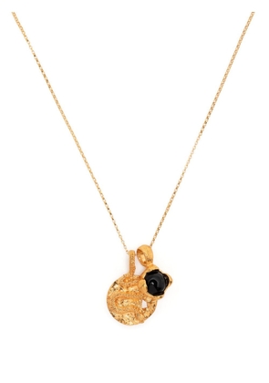 Alighieri The Medusa and the Shield onyx necklace - Gold