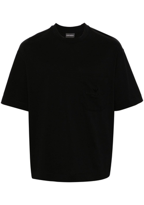 Emporio Armani embroidered-logo cotton T-shirt - Black