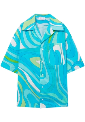 PUCCI Marmo-print cotton shirt - Blue