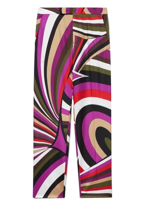 PUCCI abstract-print silk trousers - Pink