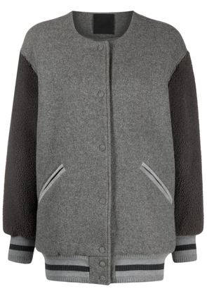 Givenchy logo-appliqué wool bomber jacket - Grey