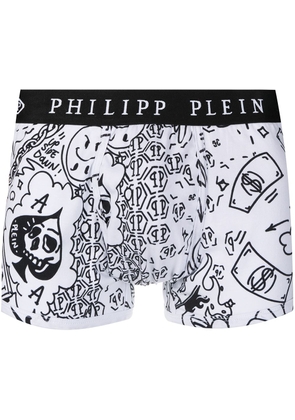 Philipp Plein Graffiti pattern boxers - White